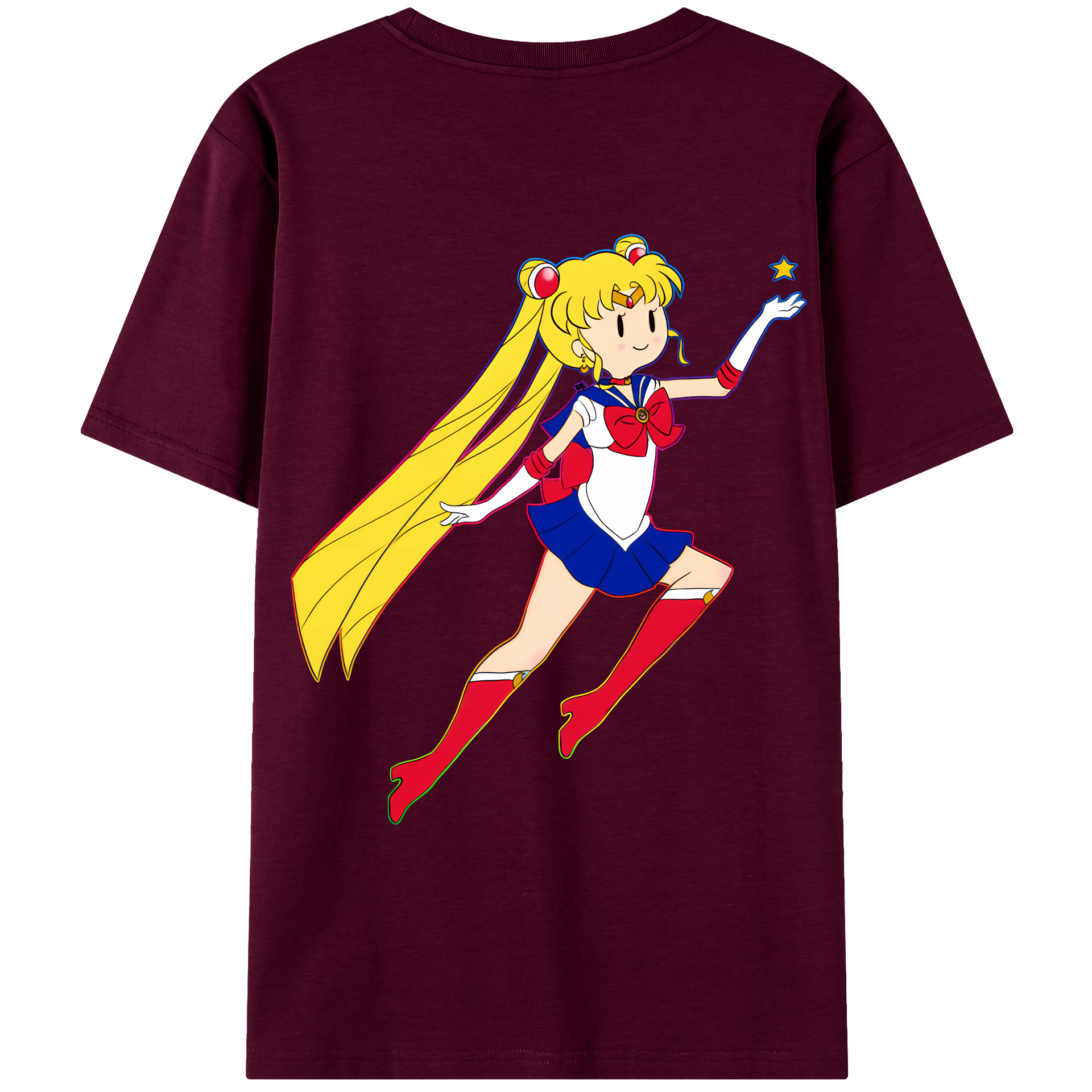 （画像用） 美少女戦士セーラームーン 月野 うさぎ つきの うさぎ Sailor Moon Tsukino Usagi レディース半袖Tシャツ(バックプリント)